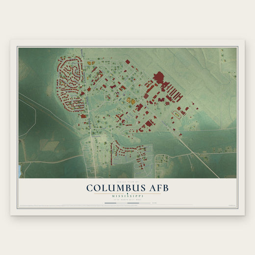 Columbus AFB, Mississippi map print, the full design