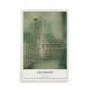 Map of Crenshaw, Mississippi, 12 x 18 inch unframed archival matte print