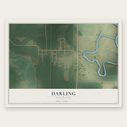 Darling, Mississippi map print, the full design