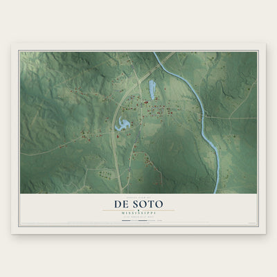 De Soto, Mississippi map print, the full design