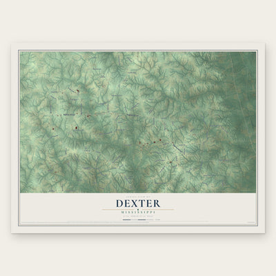 Dexter, Mississippi map print, the full design
