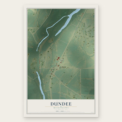 Dundee, Mississippi map print, the full design