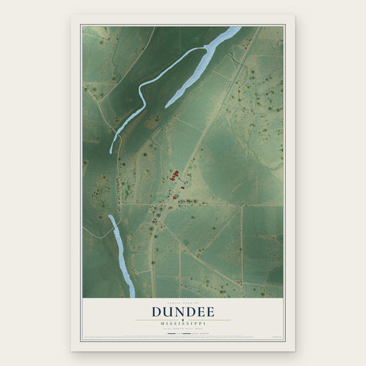 Dundee, Mississippi map print, the full design