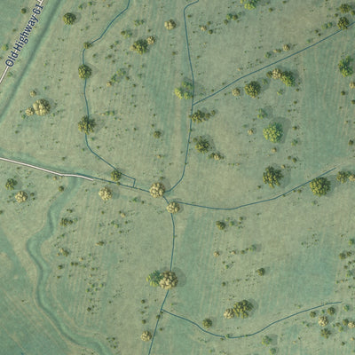 Close-up of the map of Dundee, Mississippi print showing street and building detail