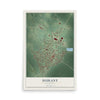 Map of Durant, Mississippi, 12 x 18 inch unframed archival matte print