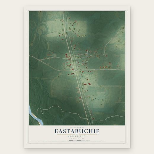 Eastabuchie, Mississippi map print, the full design