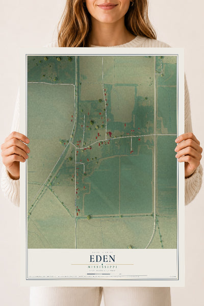 Map of Eden, Mississippi, 18 x 24 inch unframed archival matte print