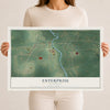 Map of Enterprise, Mississippi, 12 x 18 inch unframed archival matte print