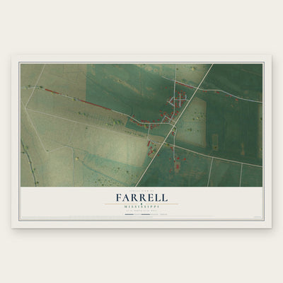 Farrell, Mississippi map print, the full design