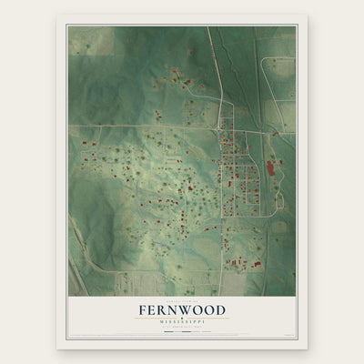 Fernwood, Mississippi map print, the full design