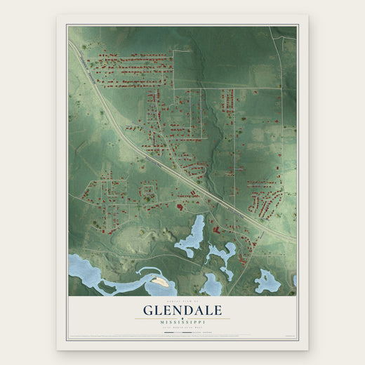 Glendale, Mississippi map print, the full design