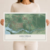 Map of Gulf Hills, Mississippi, 12 x 18 inch unframed archival matte print