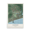 Map of Gulfport, Mississippi, 12 x 18 inch unframed archival matte print
