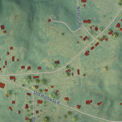 Second close-up of the map of Hatley, Mississippi print showing more streets and buildings