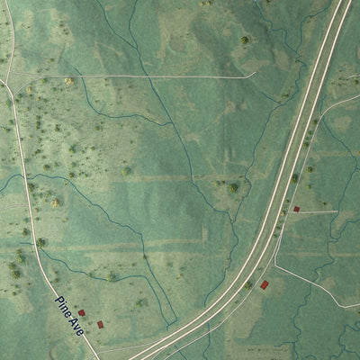Second close-up of the map of Heidelberg, Mississippi print showing more streets and buildings
