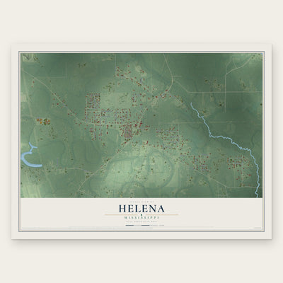 Helena, Mississippi map print, the full design