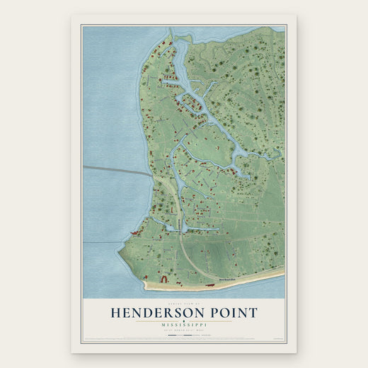 Henderson Point, Mississippi map print, the full design