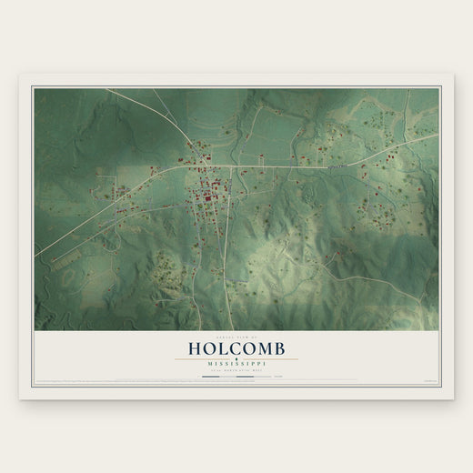 Holcomb, Mississippi map print, the full design