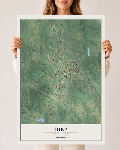 Map of Iuka, Mississippi, 24 x 36 inch unframed archival matte print