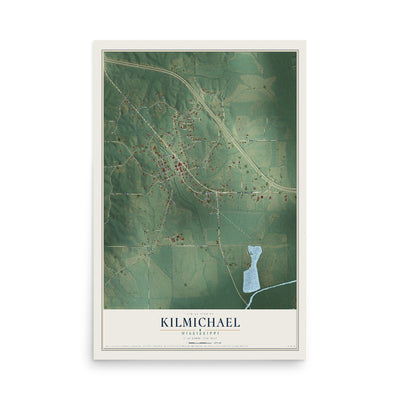Map of Kilmichael, Mississippi, 12 x 18 inch unframed archival matte print