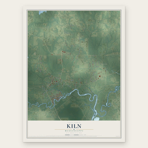 Kiln, Mississippi map print, the full design