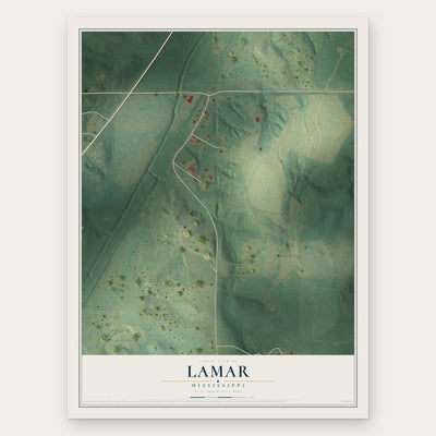 Lamar, Mississippi map print, the full design