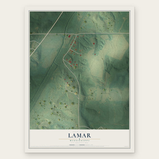 Lamar, Mississippi map print, the full design