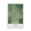 Map of Lambert, Mississippi, 12 x 18 inch unframed archival matte print