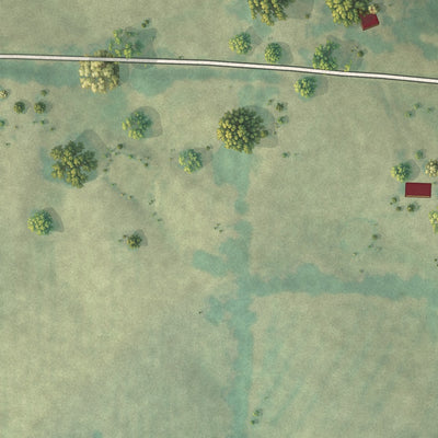 Second close-up of the map of Learned, Mississippi print showing more streets and buildings