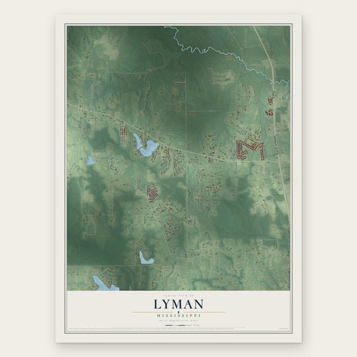 Lyman, Mississippi map print, the full design