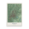 Map of Meridian, Mississippi, 12 x 18 inch unframed archival matte print
