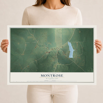 Map of Montrose, Mississippi, 12 x 18 inch unframed archival matte print