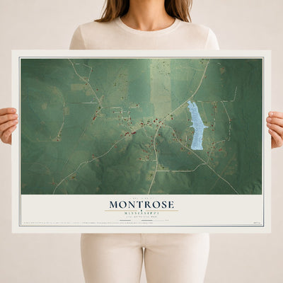Map of Montrose, Mississippi, 18 x 24 inch unframed archival matte print
