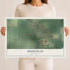 Map of Moorhead, Mississippi, 12 x 18 inch unframed archival matte print