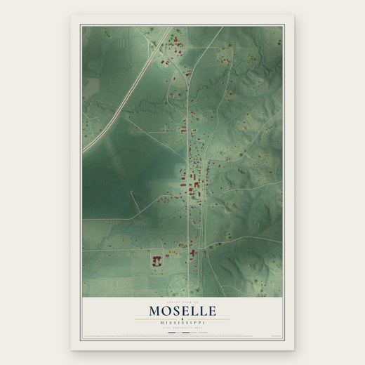 Moselle, Mississippi map print, the full design