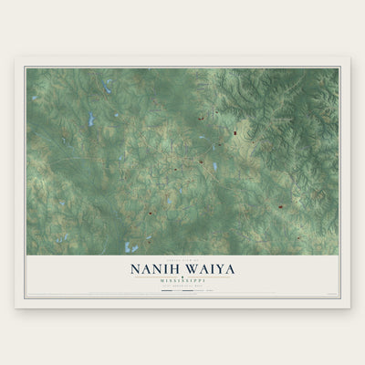 Nanih Waiya, Mississippi map print, the full design