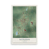 Map of Nettleton, Mississippi, 12 x 18 inch unframed archival matte print