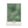Map of Newton, Mississippi, 12 x 18 inch unframed archival matte print