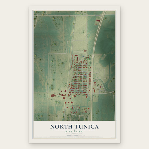 North Tunica, Mississippi map print, the full design