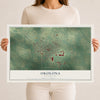 Map of Okolona, Mississippi, 12 x 18 inch unframed archival matte print