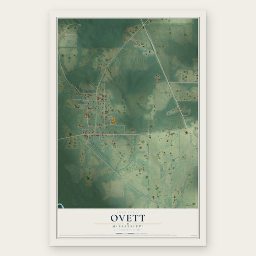 Ovett, Mississippi map print, the full design