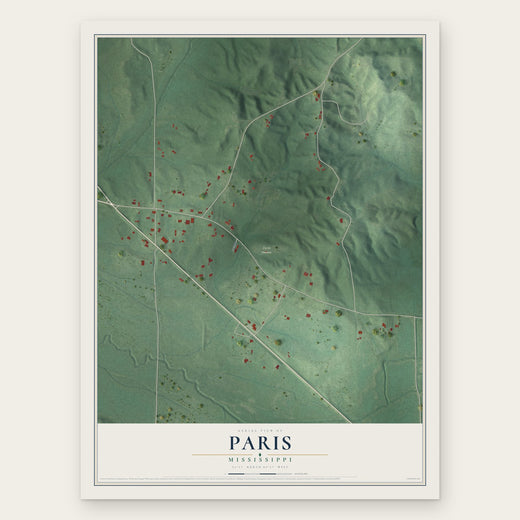 Paris, Mississippi map print, the full design