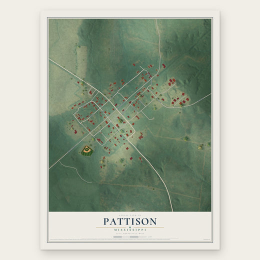 Pattison, Mississippi map print, the full design
