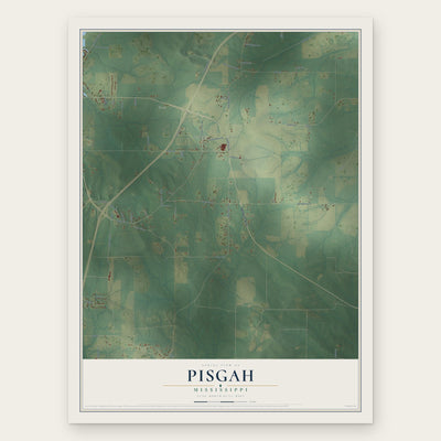 Pisgah, Mississippi map print, the full design