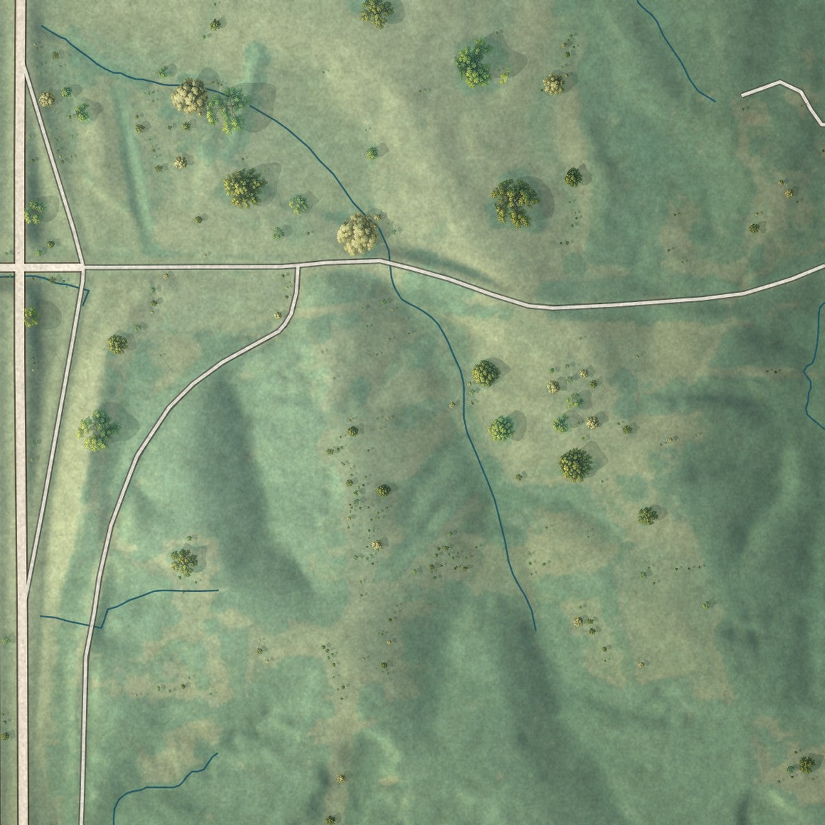 Second close-up of the map of Pope, Mississippi print showing more streets and buildings