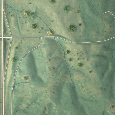 Second close-up of the map of Pope, Mississippi print showing more streets and buildings
