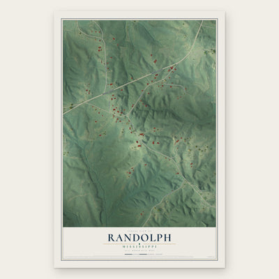 Randolph, Mississippi map print, the full design