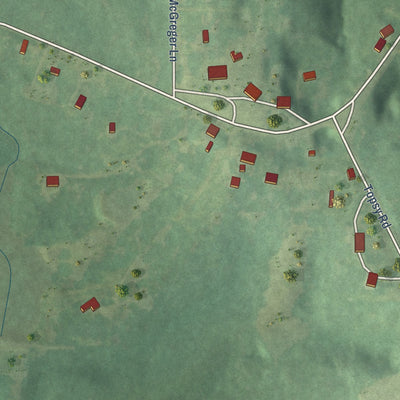 Close-up of the map of Randolph, Mississippi print showing street and building detail