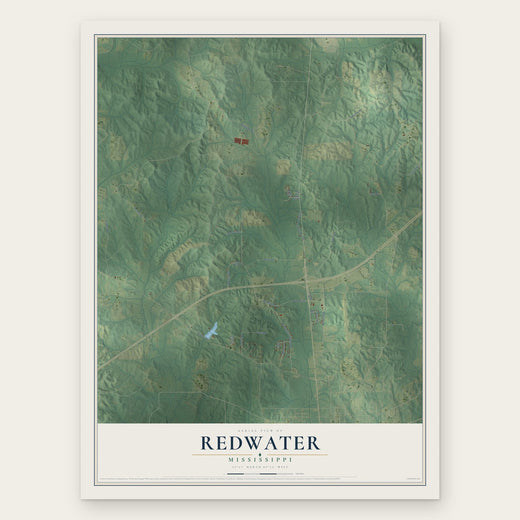 Redwater, Mississippi map print, the full design