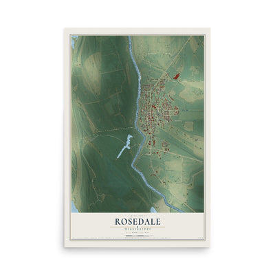 Map of Rosedale, Mississippi, 12 x 18 inch unframed archival matte print